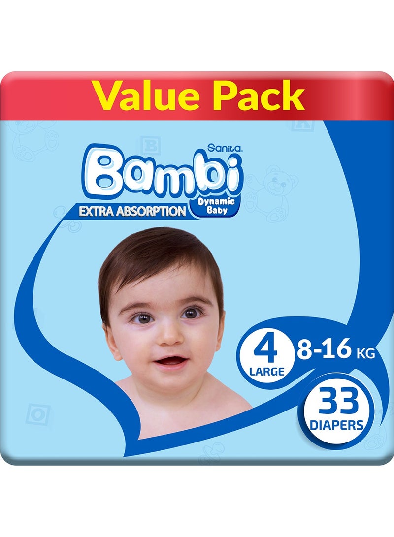 Sanita Bambi Baby Diapers Value Pack Size 4 8-16 Kg - Image 1