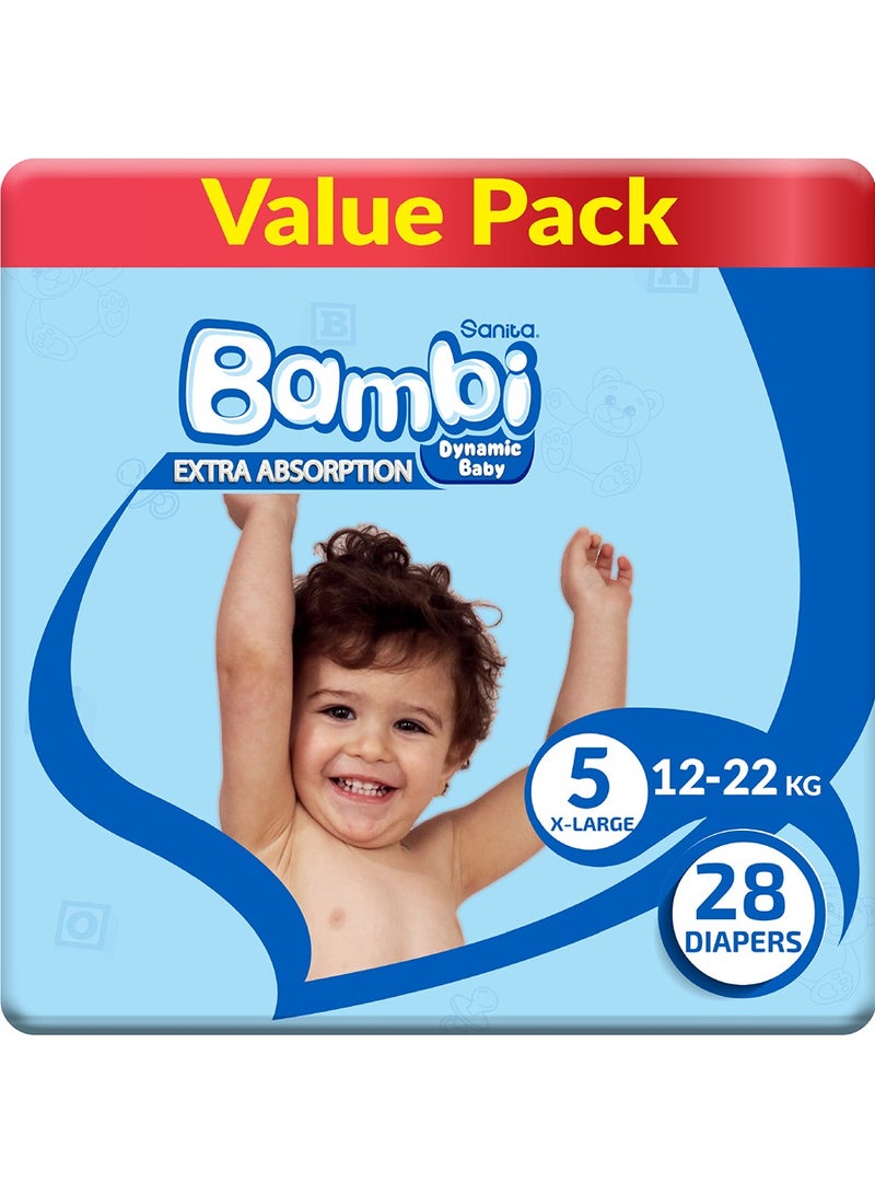 Sanita Bambi Baby Diapers Value Pack Size 5 12-22 Kg - Image 1