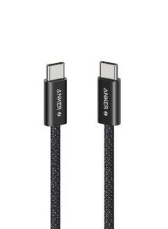 Anker Zolo USB C to USB C Cable, Braided and Dirt-Free Type C Fast Charging Cable, Slim Connector, for iPhone 16 Series, MacBook (240W) (Black, 3ft) Black  - Image 1