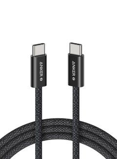 Anker Zolo USB C to USB C Cable, Braided and Dirt-Free Type C Fast Charging Cable, Slim Connector, for iPhone 16 Series, MacBook (240W) (Black, 6ft) Black  - Image 1