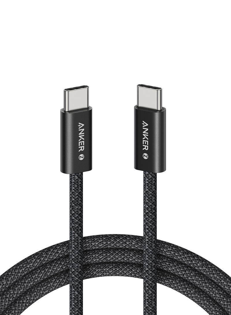 Anker Zolo USB C to USB C Cable, Braided and Dirt-Free Type C Fast Charging Cable, Slim Connector, for iPhone 16 Series, MacBook (240W) (, 6ft) Black  - Image 1