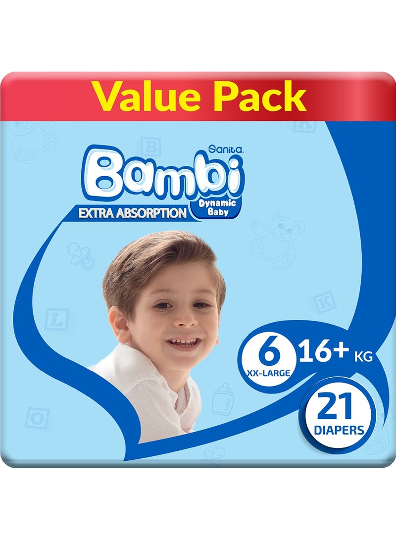Sanita Bambi Baby Diapers Value Pack Size 6 16+Kg - Image 1
