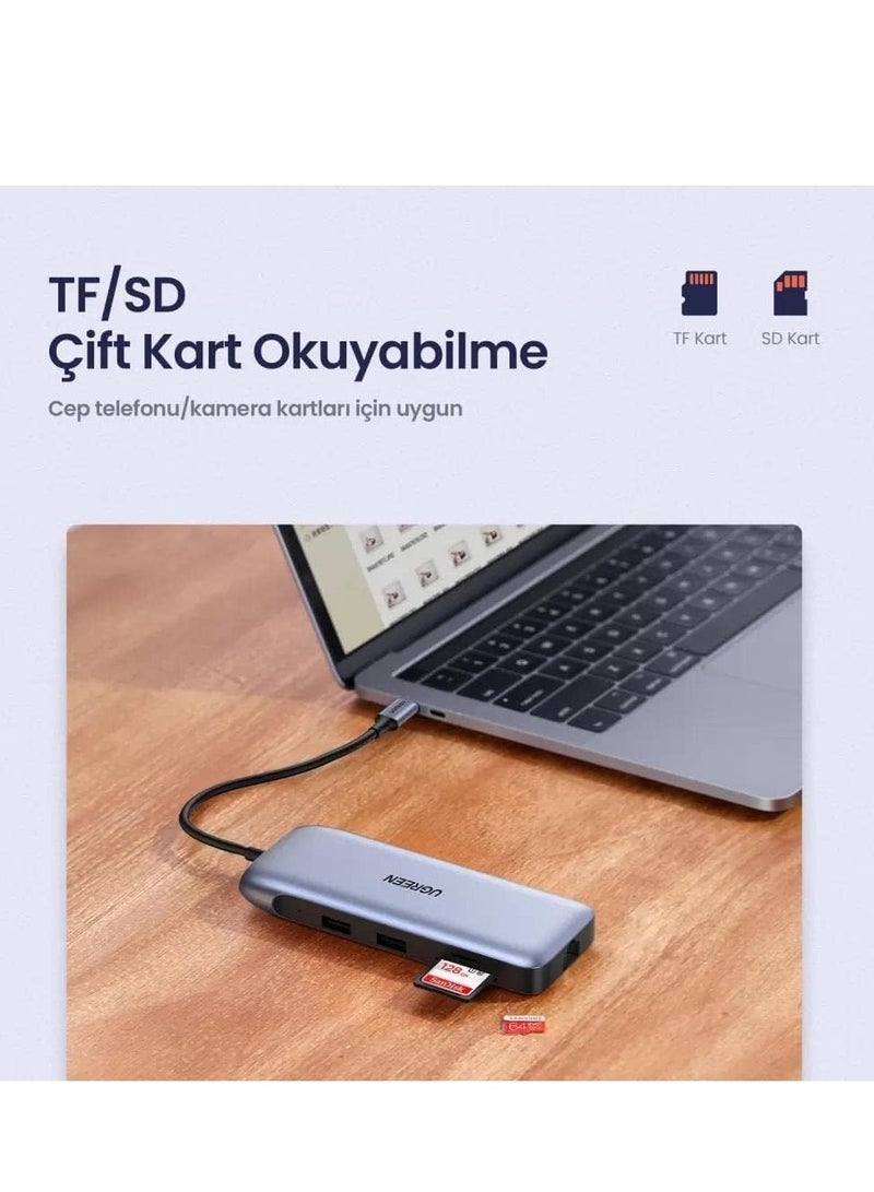 يو جرين UGREEN 70301 CM274 USB-C 9-in-1 Multifunction Adapter -Space Grey Space Grey - Image 3