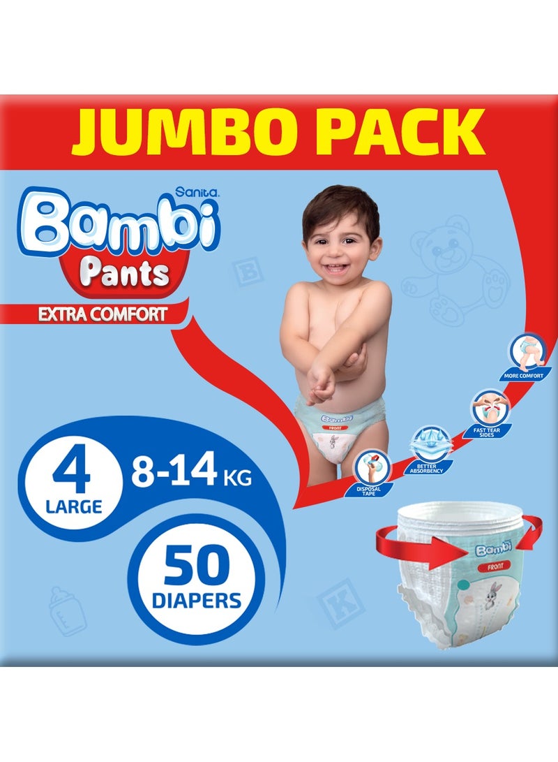 Sanita Bambi Baby Pants Jumbo Pack Size 4 8-14 Kg - Image 1