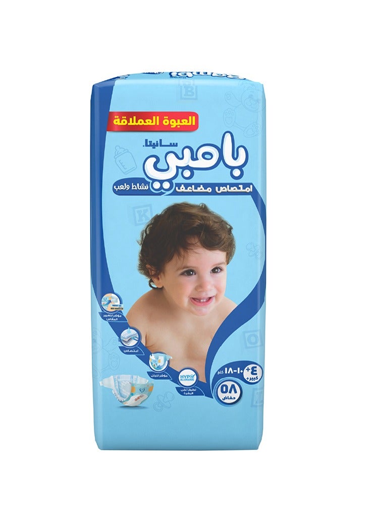 Sanita Bambi Baby Diapers Jumbo Pack Size 4+ 10-18 kg - Image 2