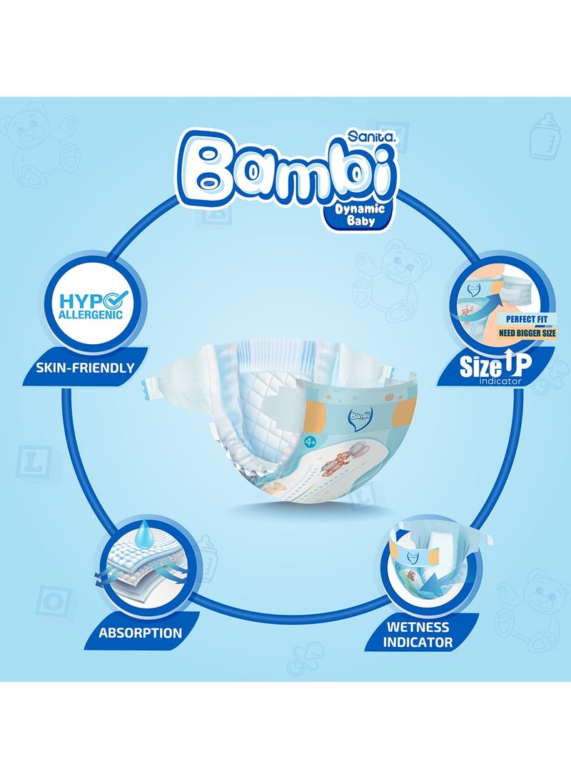 Sanita Bambi Baby Diapers Jumbo Pack Size 4+ 10-18 kg - Image 3