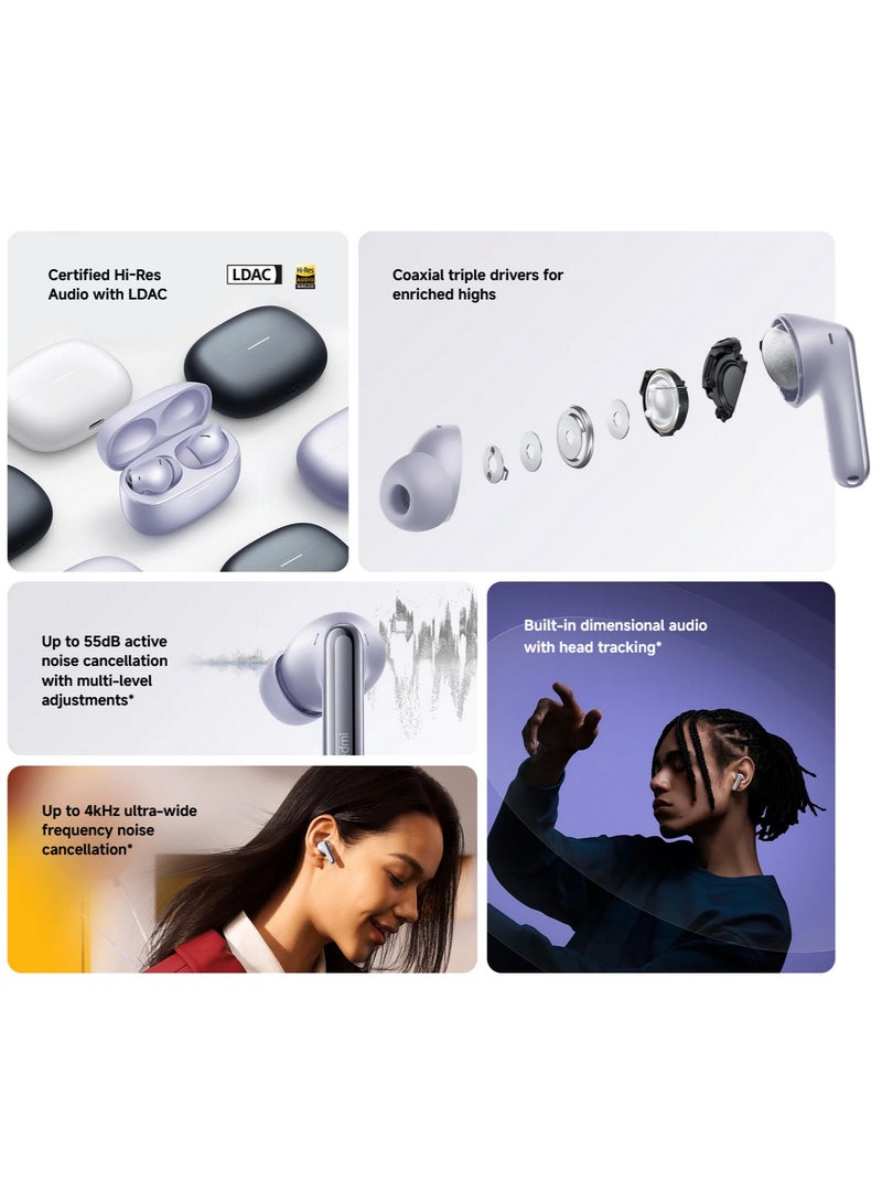 Xiaomi - Xiaomi Redmi Buds 6 Pro Black - 36h Battery Life, Triple Driver Hi-Fi Sound, 55 dB ANC, 20 ANC Levels, 3 Transparency Modes, Immersive 3D Audio, Bluetooth 5.3, Google Fast Pair, Hi-Res Audio Space Black - Image 1