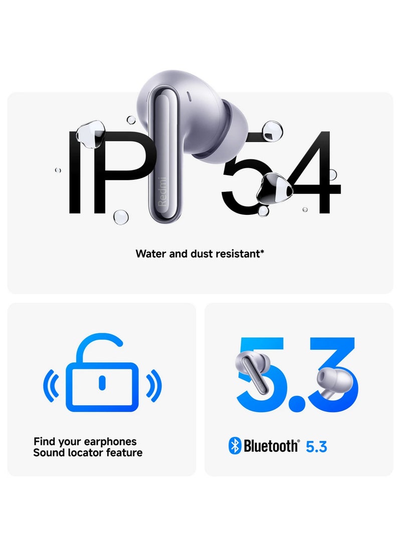 Xiaomi - Xiaomi Redmi Buds 6 Pro Black - 36h Battery Life, Triple Driver Hi-Fi Sound, 55 dB ANC, 20 ANC Levels, 3 Transparency Modes, Immersive 3D Audio, Bluetooth 5.3, Google Fast Pair, Hi-Res Audio Space Black - Image 1