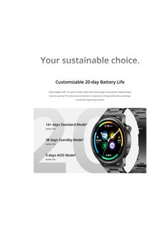 ريل مي 380 mAh New realme Watch S2 SmartWatch 1.43'' AMOLED Display Blood Oxygen Sensor 20 Days Battery Life, Battery Watch Black  - Image 3