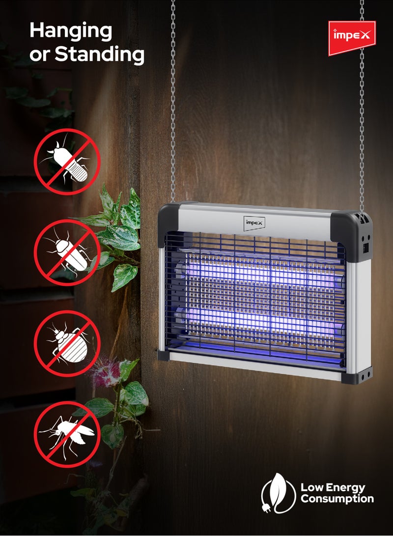 Impex Electric Insect Killer, 2 x 8W UV Tube, 25W Automatic Pest Killer, Pollution-Free, No Toxic Fumes, Advanced Technology, Low Power Consumption, Easy to Install and Clean, Mosquito Killer - 25 W IK 4604 Multicolour  - Image 4