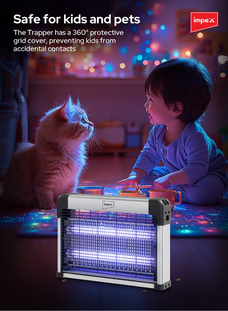 Impex Electric Insect Killer, 2 x 8W UV Tube, 25W Automatic Pest Killer, Pollution-Free, No Toxic Fumes, Advanced Technology, Low Power Consumption, Easy to Install and Clean, Mosquito Killer - 25 W IK 4604 Multicolour  - Image 5