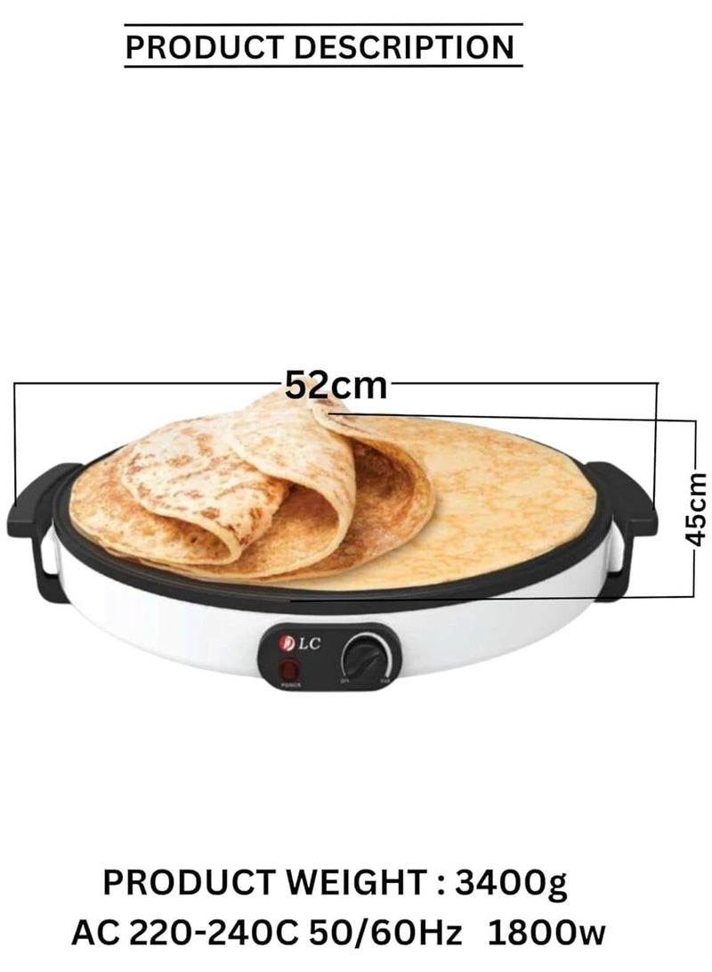 DLC Electric Crepe Maker, 45cm Size, 1800W Power, 1800 W 38251 White - Image 3