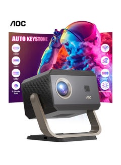 AOC 3500 Lumens Projetor 4K Support 1080P Full HD, Portatil 5G WiFi 6 with 2.4/5GHz, Bluetooth 5.2, Compatible with iOS/Android/PC/PS4/PS5, Android 11, 200-Inch Screen, Auto Keystone XL3-500 Black  - Image 1