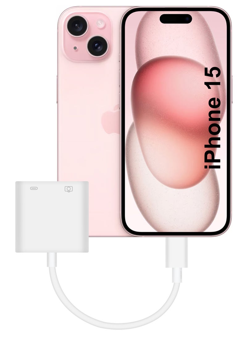 MARGOUN (For Apple iPhone 15) USB-C Camera Adapter Plug and Play 3.0 OTG Adapter with Charging Port Support Card Reader, USB Flash Drive, Keyboard and Mouse White  - Image 1