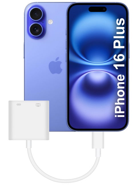 (For Apple iPhone 16 Plus) USB-C Camera Adapter Plug and Play 3.0 OTG Adapter with Charging Port Support Card Reader, USB Flash Drive, Keyboard and Mouse White