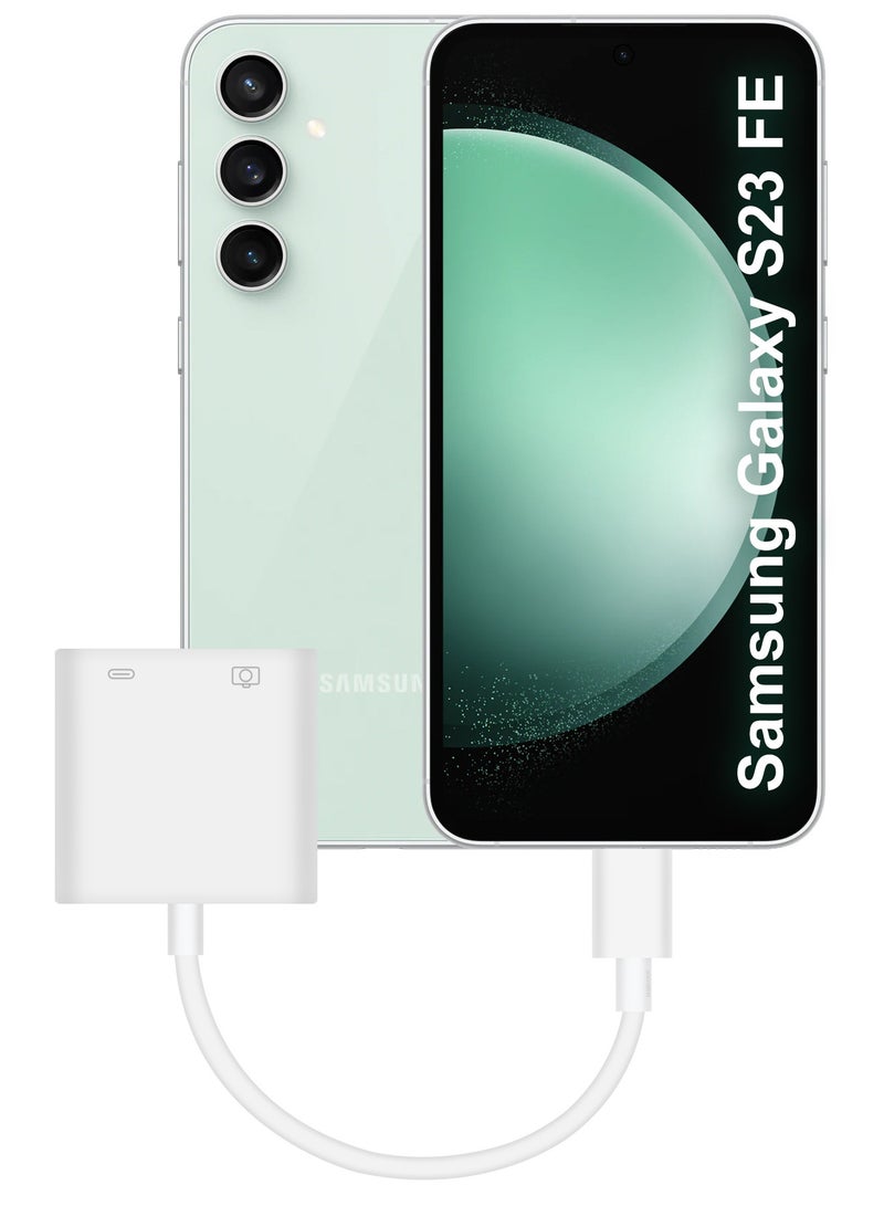 MARGOUN - (For Samsung Galaxy S23 FE) USB-C Camera Adapter Plug and Play 3.0 OTG Adapter with Charging Port Support Card Reader, USB Flash Drive, Keyboard and Mouse White - Image 1
