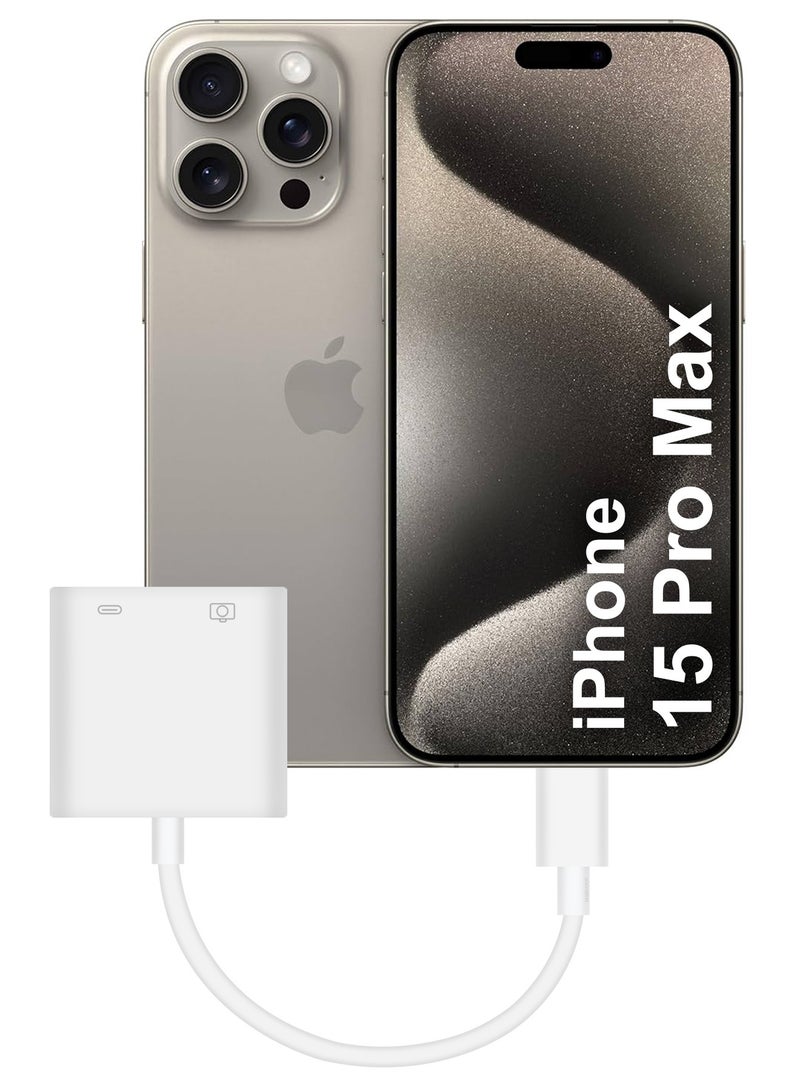 MARGOUN (For Apple iPhone 15 Pro Max) USB-C Camera Adapter Plug and Play 3.0 OTG Adapter with Charging Port Support Card Reader, USB Flash Drive, Keyboard and Mouse White  - Image 1