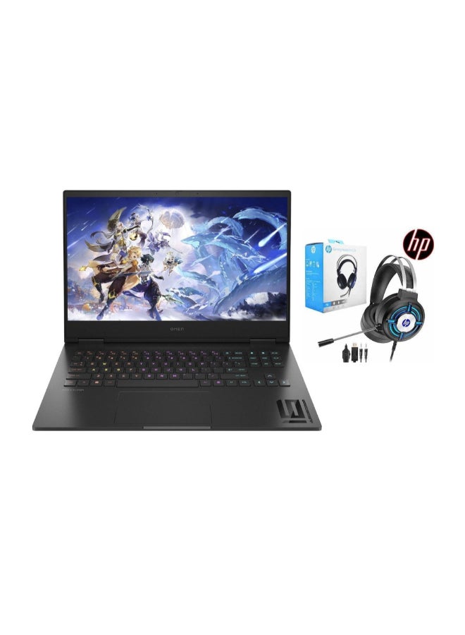 (Upgraded Version) Omen 16-wd0073dx Gaming Laptop With 16.1-Inch FHD IPS 165Hz Display, Core i7-13620H Processor/64GB RAM/1TB SSD/8GB Nvidia GeForce RTX 4060 Graphics Card/Windows 11 Home Free With HP Gaming Headset / Shadow English/Arabic Shadow Black