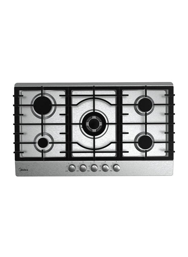 مديا موقد غاز 90 سم 5 شعلات من الفولاذ المقاوم للصدأ - Image 1