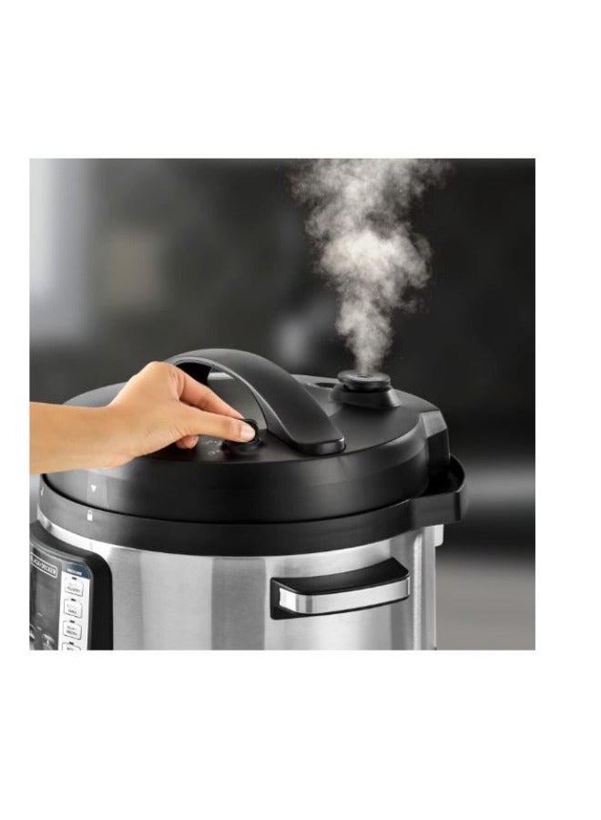 بلاك اند ديكر طباخ ضغط كهربائي، 10 لترات، 1350 واط، أسود وفضي - PCP1010-B5 - Image 4