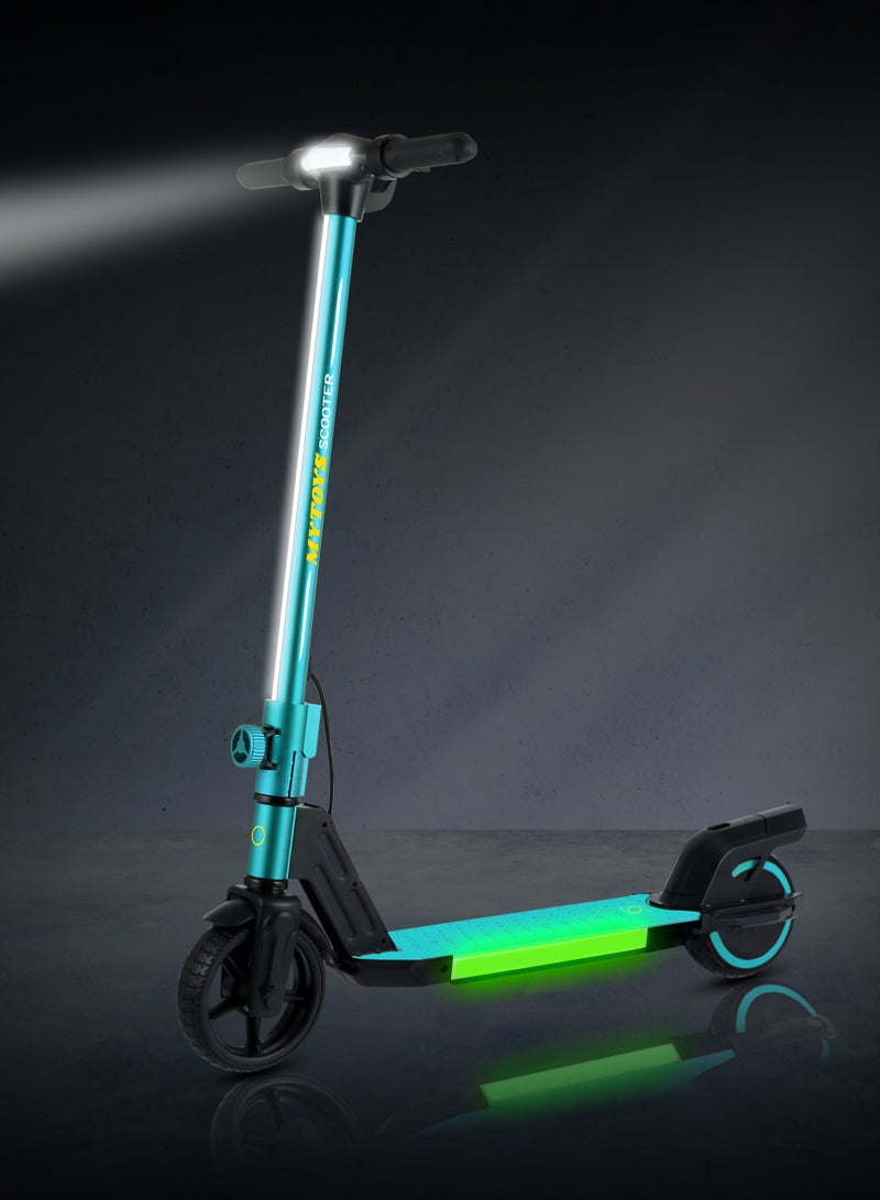 مايتويز 2 Wheels Electric Scooter for Kids, 130W Motor, 21.6V 2.5Ah Lithium Battery, 16KM/H Max Speed, Light-up Non slip Deck, Kids Foldable Scooter With LED Lights and Deck Lights  - Image 1