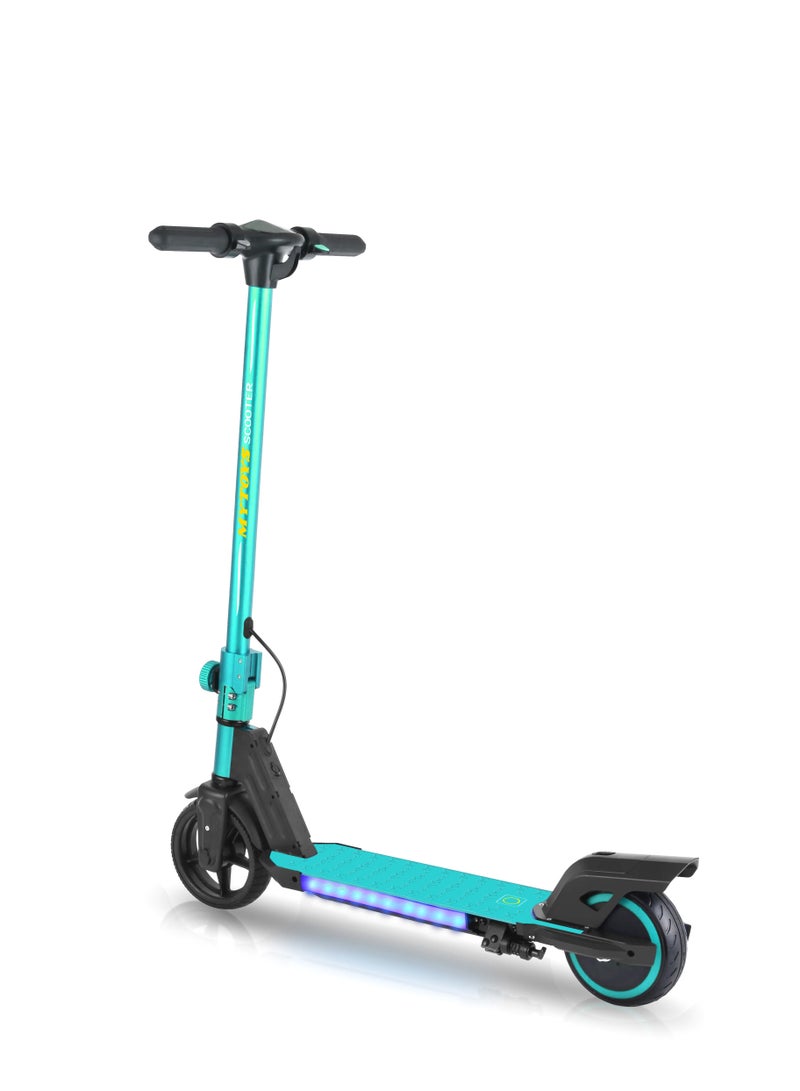 مايتويز 2 Wheels Electric Scooter for Kids, 130W Motor, 21.6V 2.5Ah Lithium Battery, 16KM/H Max Speed, Light-up Non slip Deck, Kids Foldable Scooter With LED Lights and Deck Lights  - Image 2