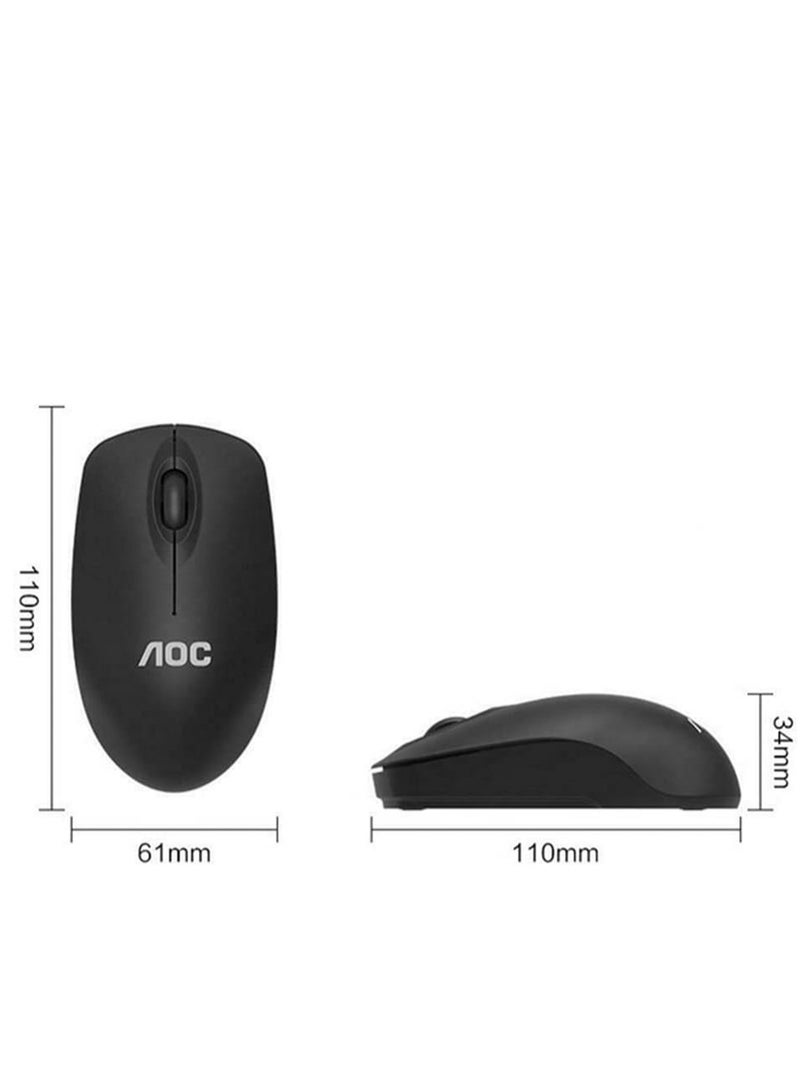 AOC MS320 Wireless USB Optical Mouse for Laptops, Desktops, AIO - Black  - Image 3