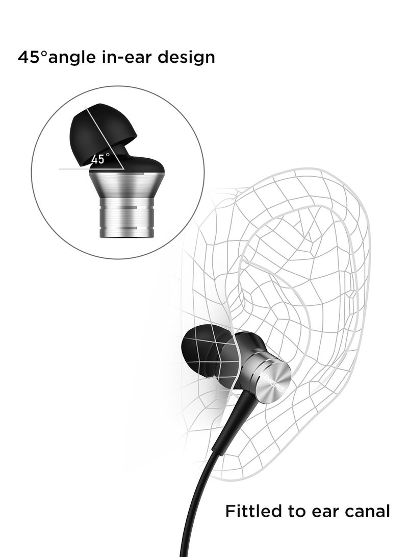 P10 Earphones, Wired, Type C, With Microphone, Deep Bass Silver