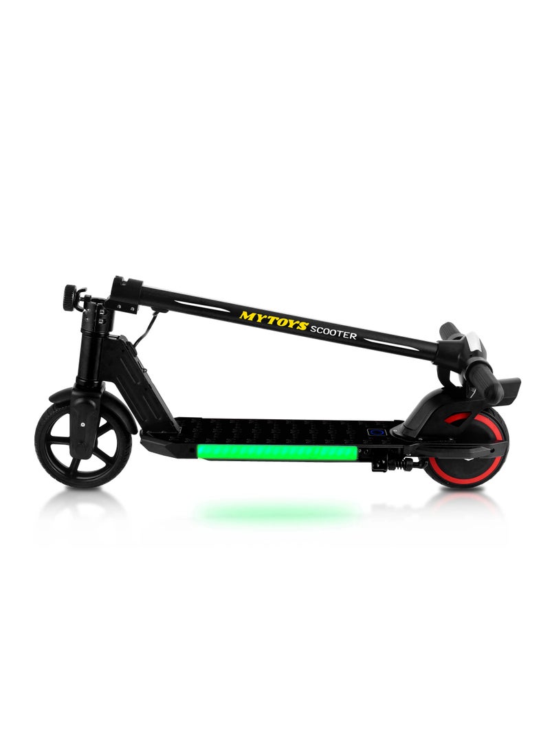 مايتويز - 2 Wheels Electric Scooter for Kids, 130W Motor, 21.6V 2.5Ah Lithium Battery, 16KM/H Max Speed, Light-up Non slip Deck, Kids Foldable Scooter With LED Lights and Deck Lights - Image 1