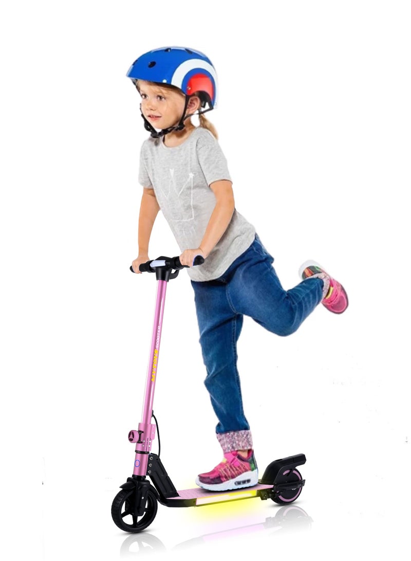 مايتويز - 2 Wheels Electric Scooter for Kids, 130W Motor, 21.6V 2.5Ah Lithium Battery, 16KM/H Max Speed, Light-up Non slip Deck, Kids Foldable Scooter With LED Lights and Deck Lights - Image 1