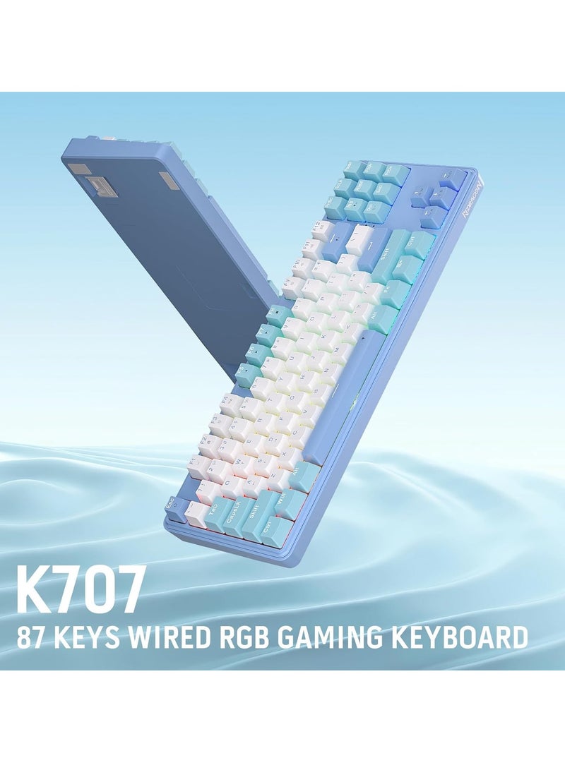 REDRAGON - Gaming Keyboard K707 PRO - RGB  with 80% Wireless Gasket, 3 Modes and 87 Keys, TKL Mechanical Keyboard with Hot Swap Socket, PBT Round Keycaps and Noise Damping - Image 1