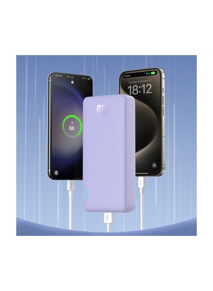Baseus Airpow Power Bank with 20W Fast Charging | Compact Design with Dual Input & Output Ports Purple - Image 2