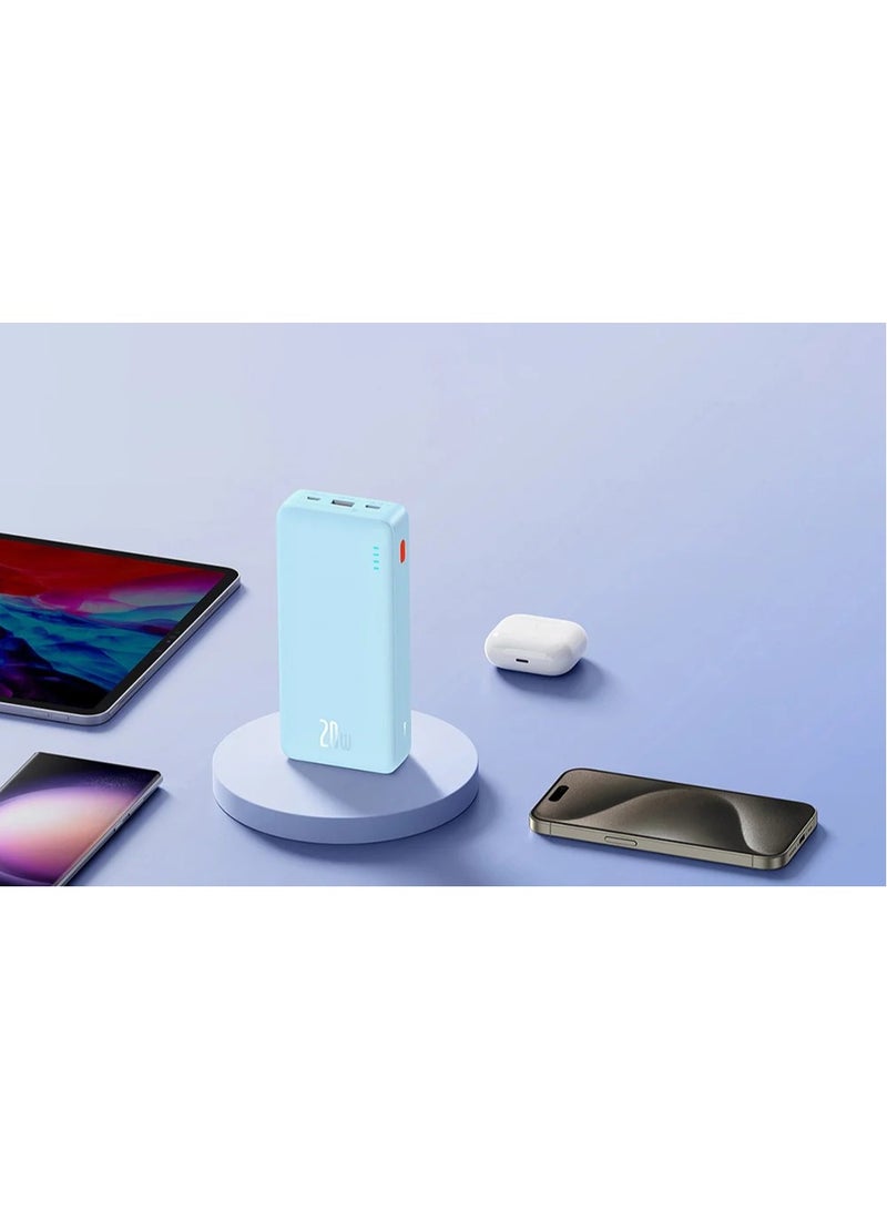 20000 mAh Airpow Power Bank with 20W Fast Charging | Compact Design with Dual Input & Output Ports Blue