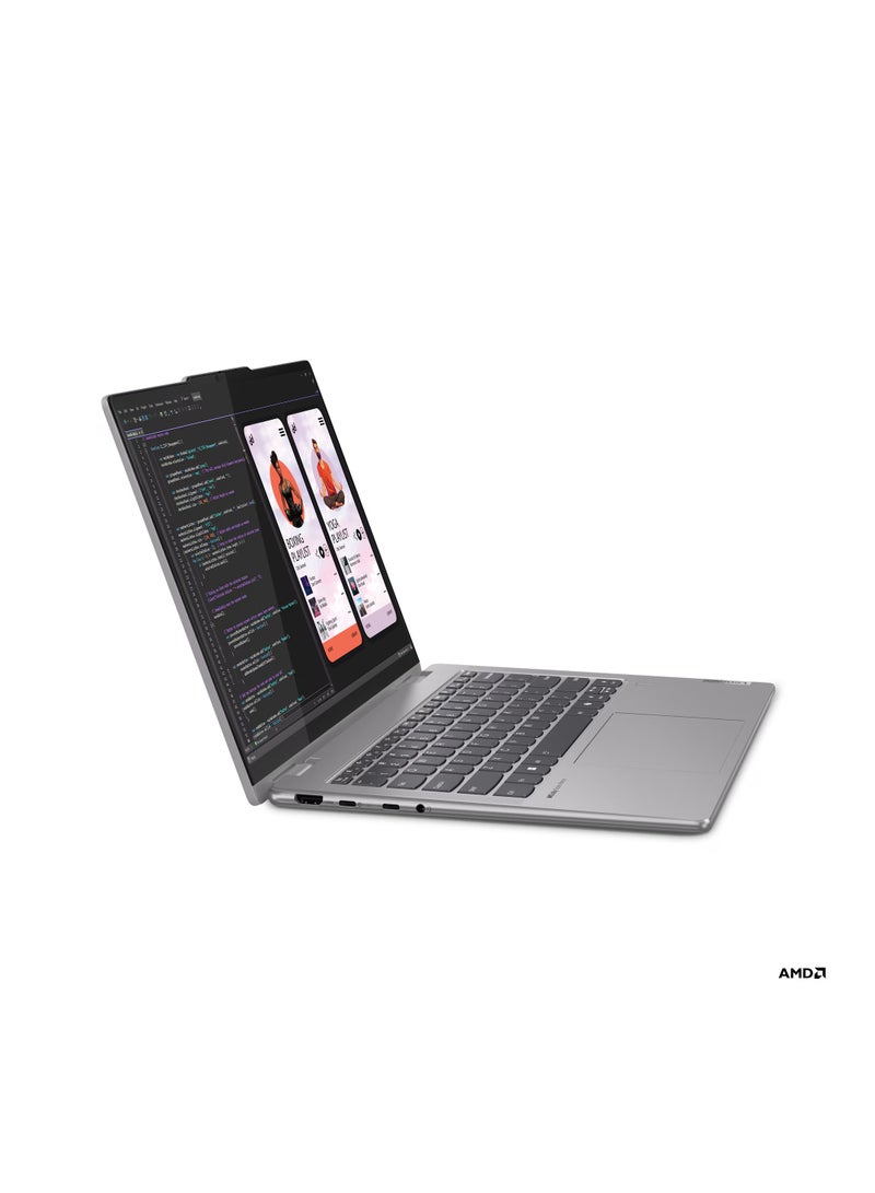 Lenovo Yoga 7 2-In-1 14-Inch Display, AMD Ryzen 5 8640HS Processor/8GB RAM/1TB SSD/AMD Radeon Graphics/Windows 11 English Arctic Grey  - Image 2