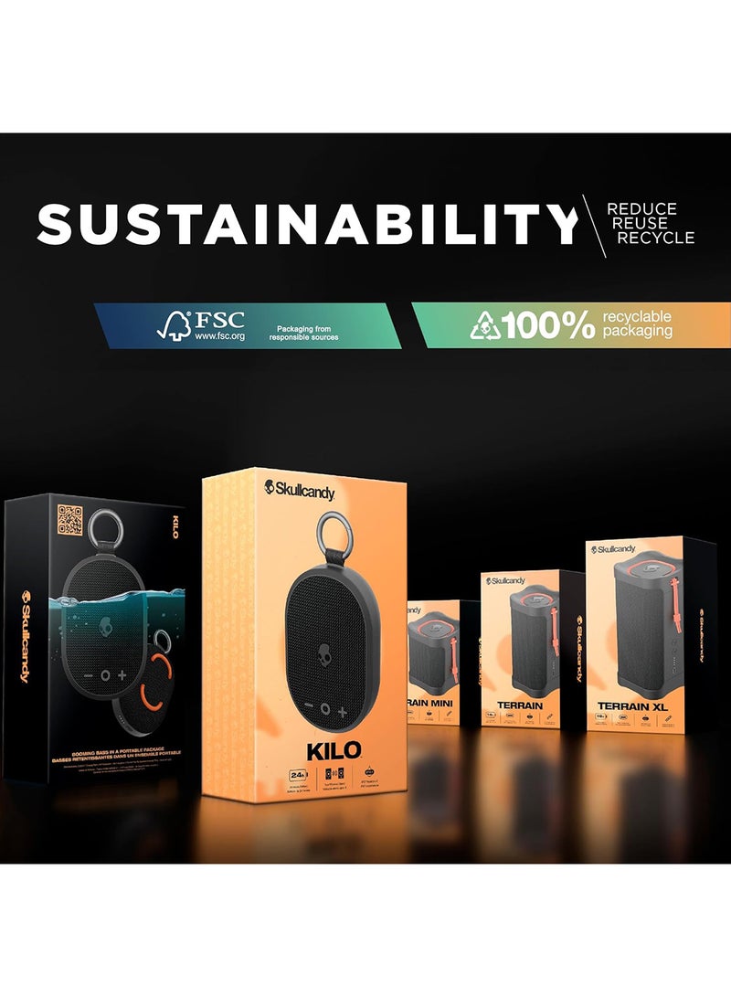 سكل كاندي - Terrain XL Wireless Bluetooth Speaker - IPX7 Waterproof Portable Speaker, 18 Hour Battery, Nylon Wrist Wrap, True Wireless Stereo Black - Image 1
