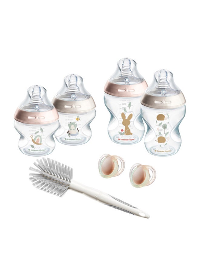 تومي تيبي 9 Piece Closer To Nature Newborn Starter Bottle Kit - Pink, 0 Months +  - Image 1