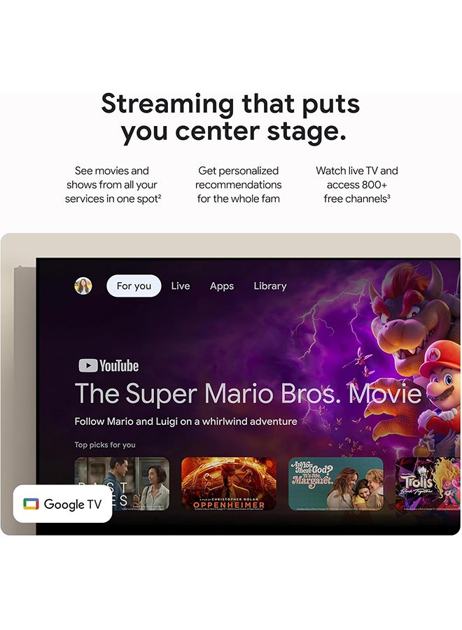 جوجل - TV Streamer 4K - Fast Streaming Entertainment on Your TV with Voice Search Remote - Watch Movies, Shows, Live TV, and Netflix in 4K HDR - Smart Home Control - 32 GB of Storage - Porcelain C1930110 / GA05662-AU White - Image 1