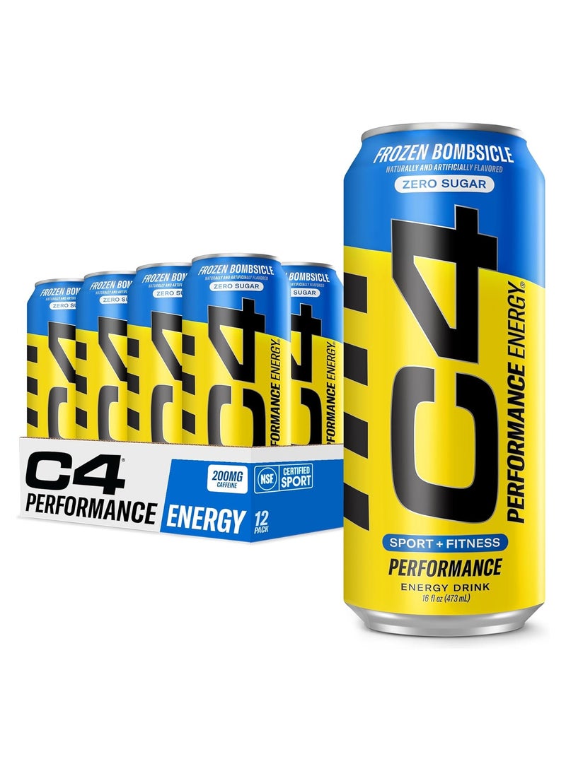 CELLUCOR C4 Performance Energy Drink Pre-Workout - Frozen Bombsicle - (Pack of 12) - Image 1