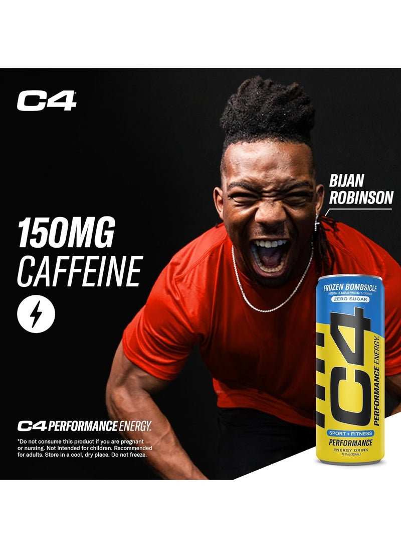 CELLUCOR C4 Performance Energy Drink Pre-Workout - Frozen Bombsicle - (Pack of 12) - Image 5