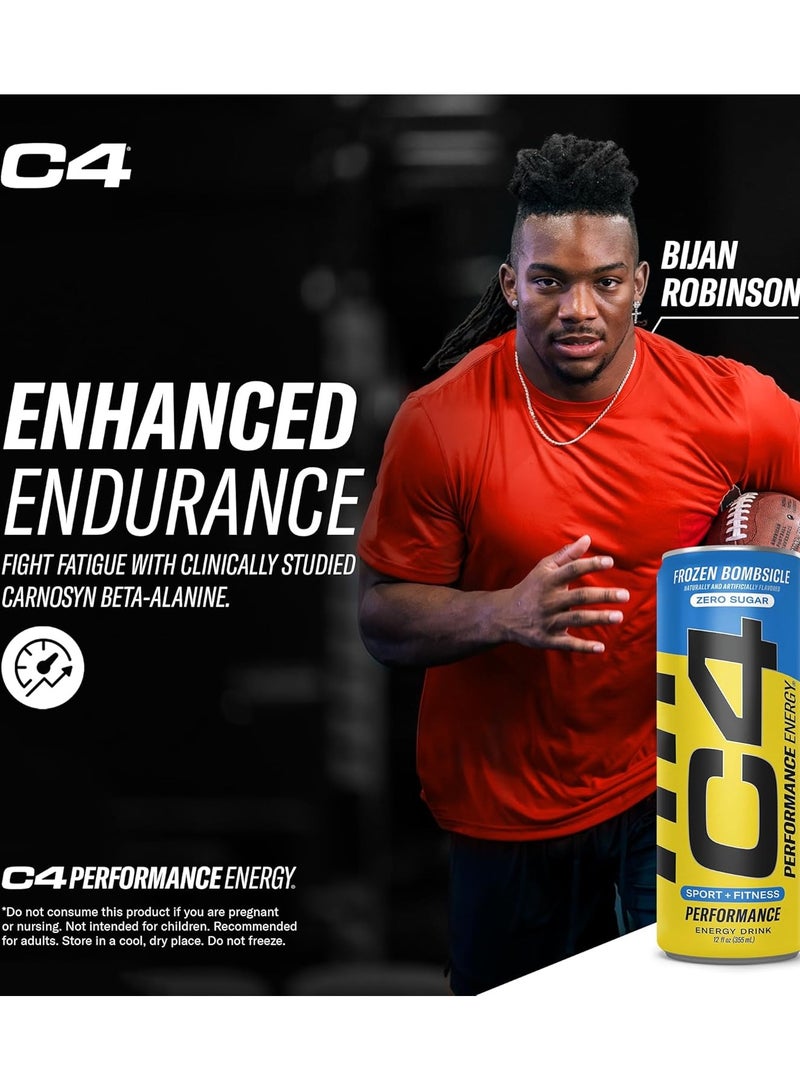 CELLUCOR C4 Performance Energy Drink Pre-Workout - Frozen Bombsicle - (Pack of 12) - Image 4