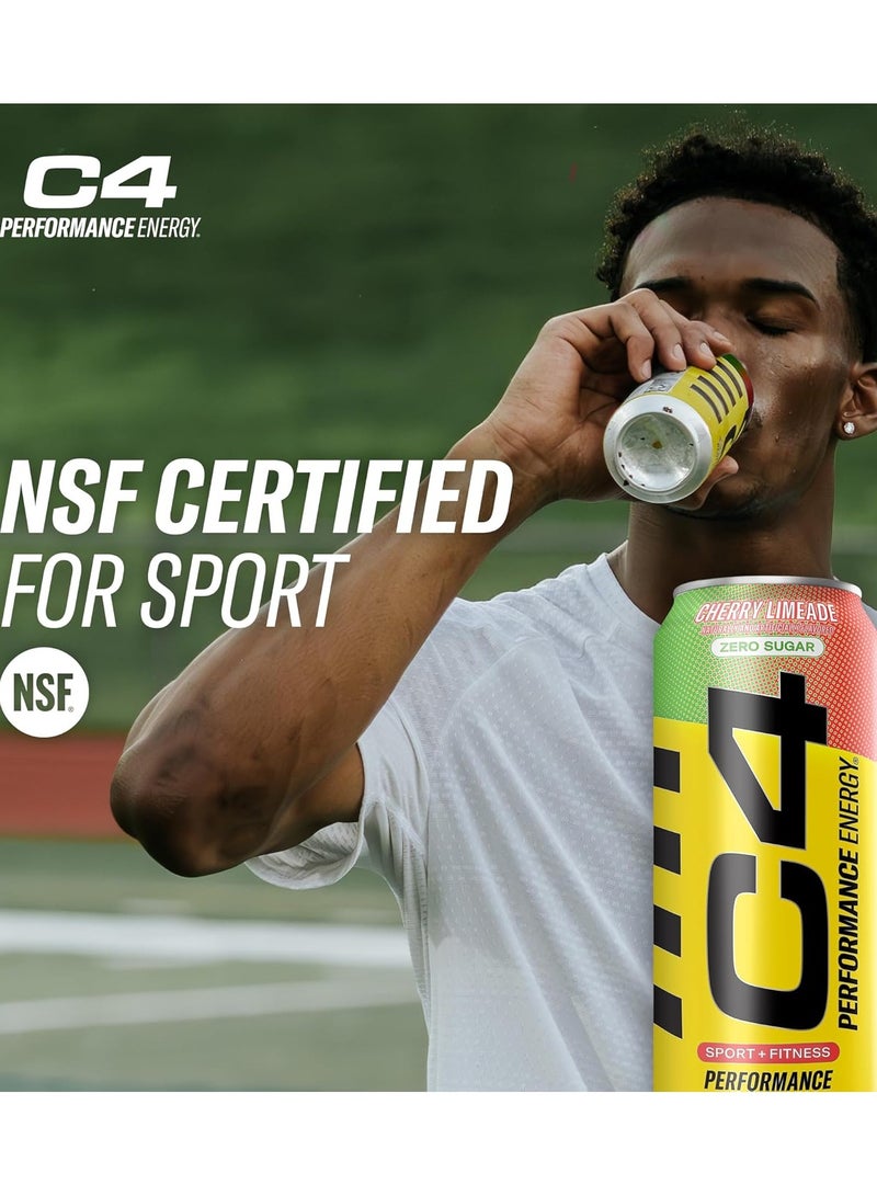CELLUCOR C4 Performance Energy Drink Pre-Workout - Cherry Limeade - (Pack of 12)  - Image 4