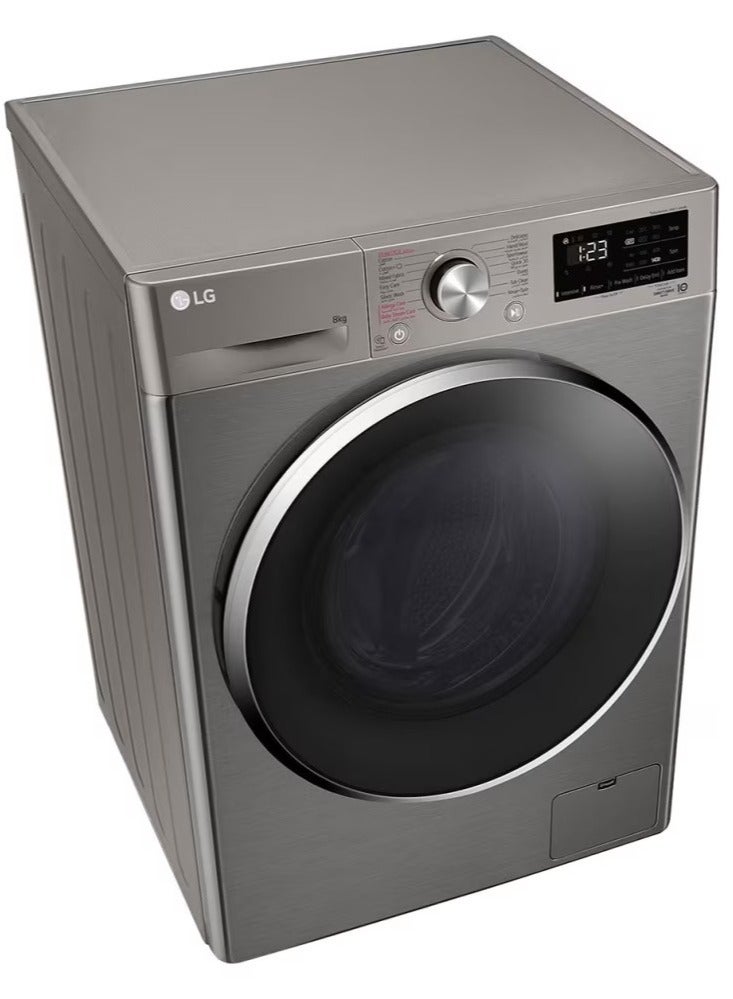 LG - Front Load 8 Kg Vivace Washing Machine, Smart Inverter Motor, 6 Motion, Steam Wash, Direct Drive, Bigger Drum Capacity 8 L F4R3TYGCP Stone Silver - Image 1