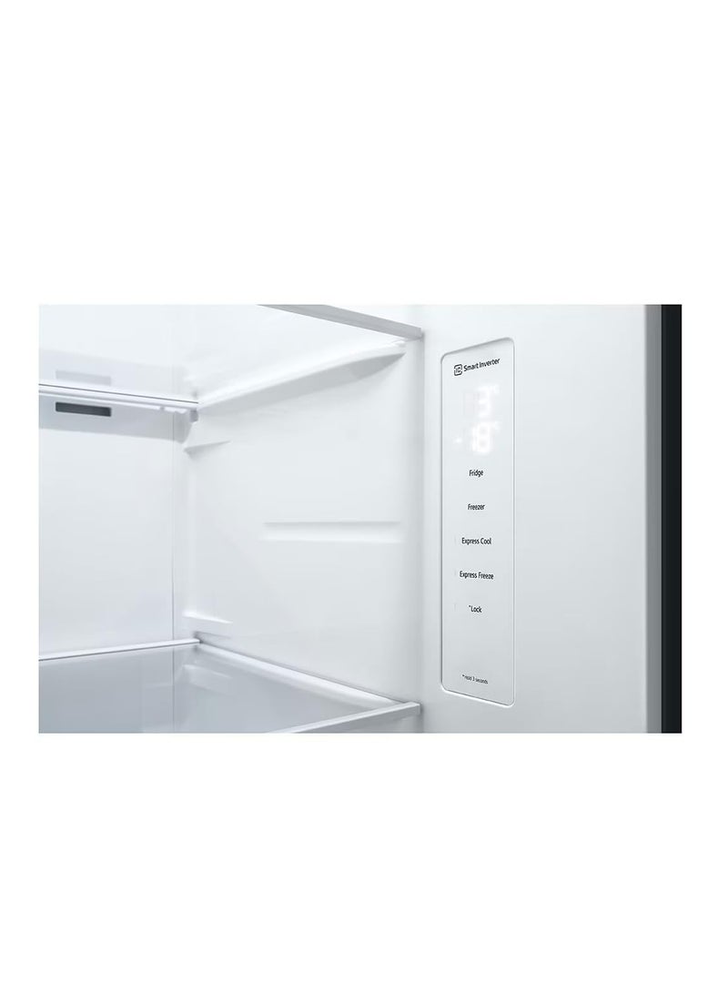 LG Refrigerator 655 Liter, Smart Inverter Compressor, Multi Air Flow, Voice-Controlled, Ultra Sleek Door, Silver ( GC-B257SLWL ) 655 L GC-B257SLWL Platinum Silver - Image 3