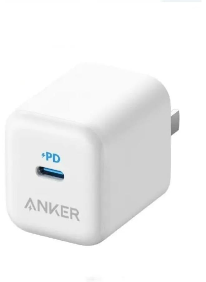 آنكر - USB C Charger 20W, Anker 312 Charger, PD Compact Fast Charger with Foldable Plug for iPhone 15/15 Plus/15 Pro/15 Pro Max, 14/13/12 Series, Galaxy, Pixel 4/3, iPad (Cable Not Included) White - Image 1