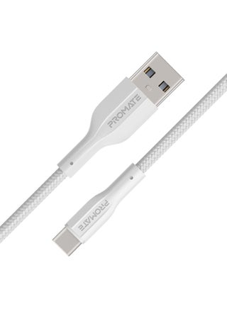 USB to USB-C Cable, 2 Meters Long, Durable Silicone Type-C Charging Cable with 2A Fast Charging and 480 Mbps Data Sync, Designed for Smartphones, iPads, XCord-AC200.White White - pnsku/N70143117V/45/_/1736934394/5c070d76-0bb1-4a0b-9334-d9f1a888a6c7
