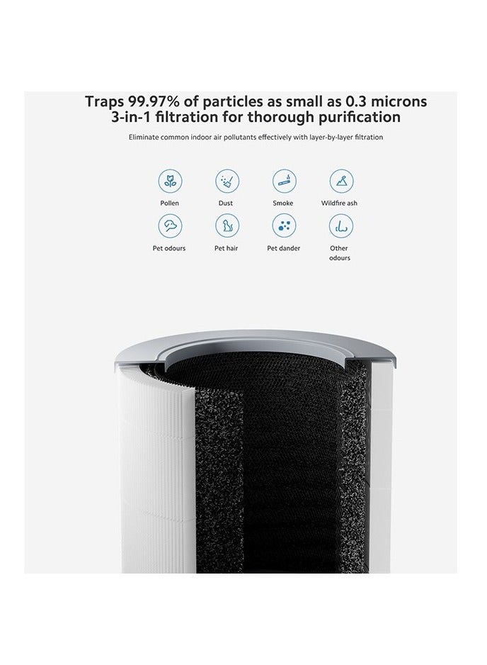 Xiaomi - Smart Air Purifier 4 Compact | High-Efficiency HEPA Filter | 99.97% Particle Removal | Ultra-Quiet Sleep Mode | Smart Control via Mi Home App | Real-Time Air Quality Monitoring | Energy Efficient BHR5860EU White - Image 1