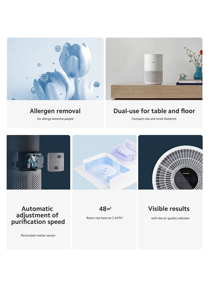 Xiaomi - Smart Air Purifier 4 Compact | High-Efficiency HEPA Filter | 99.97% Particle Removal | Ultra-Quiet Sleep Mode | Smart Control via Mi Home App | Real-Time Air Quality Monitoring | Energy Efficient BHR5860EU White - Image 1