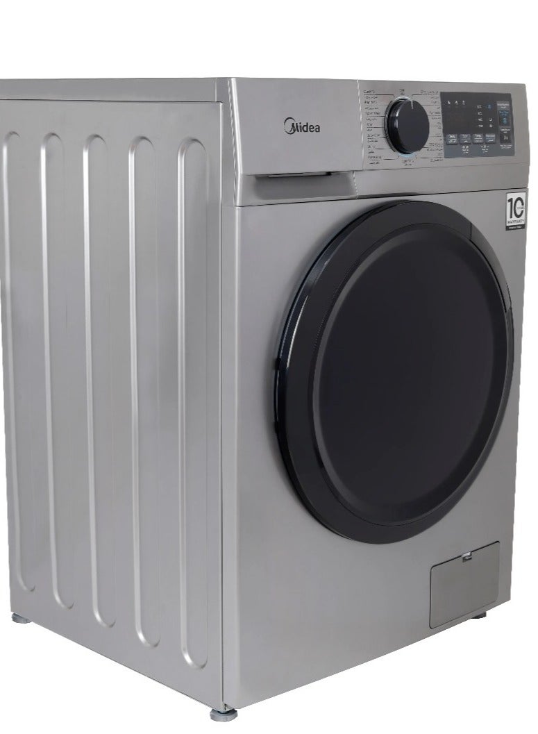 مديا Washing Machine 7kg Front Load Inverter Motor Steam Function & Drum Cleaning Indicator MFN09W70B/S 7 kg MFN09W70B/S Silver  - Image 4
