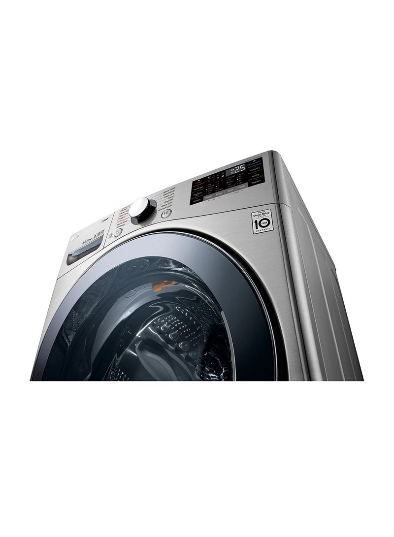 إل جي - 24Kg Front Load Washing Machine, Stainless Steel Colour, Steam™, 6 Motion DD Motor, ThinQ™ (Wi-Fi)- F0P3CYVDT Stainless Steel - Image 1