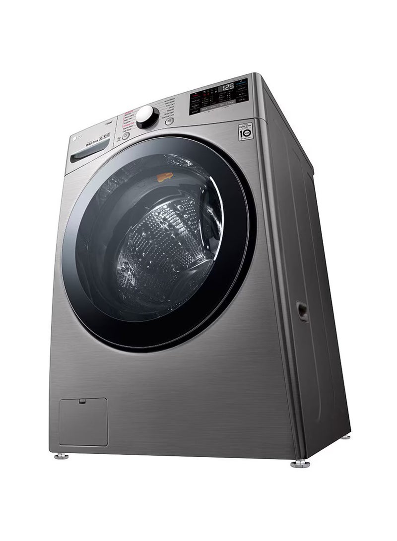 إل جي - 24Kg Front Load Washing Machine, Stainless Steel Colour, Steam™, 6 Motion DD Motor, ThinQ™ (Wi-Fi)- F0P3CYVDT Stainless Steel - Image 1